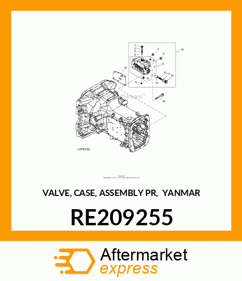 VALVE, CASE, ASSEMBLY PR, YANMAR RE209255