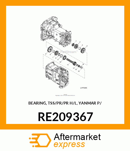 BEARING, TSS/PR/PR H/L, YANMAR P/ RE209367