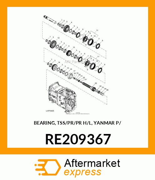 BEARING, TSS/PR/PR H/L, YANMAR P/ RE209367