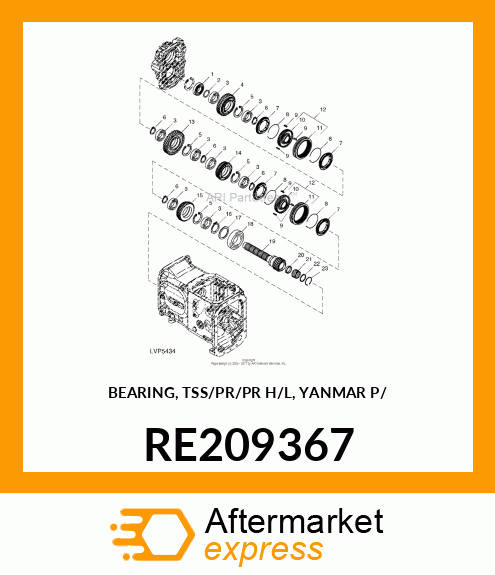 BEARING, TSS/PR/PR H/L, YANMAR P/ RE209367