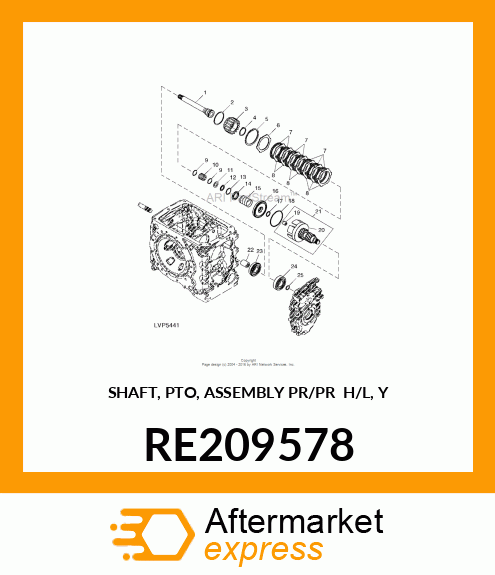 SHAFT, PTO, ASSEMBLY PR/PR H/L, Y RE209578