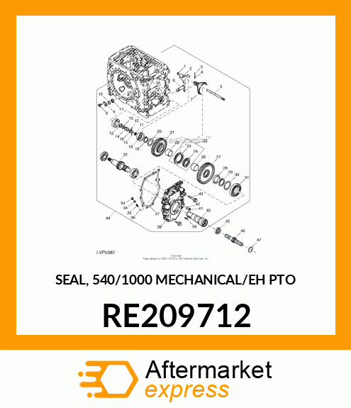 SEAL, 540/1000 MECHANICAL/EH PTO RE209712