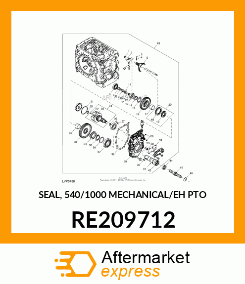 SEAL, 540/1000 MECHANICAL/EH PTO RE209712