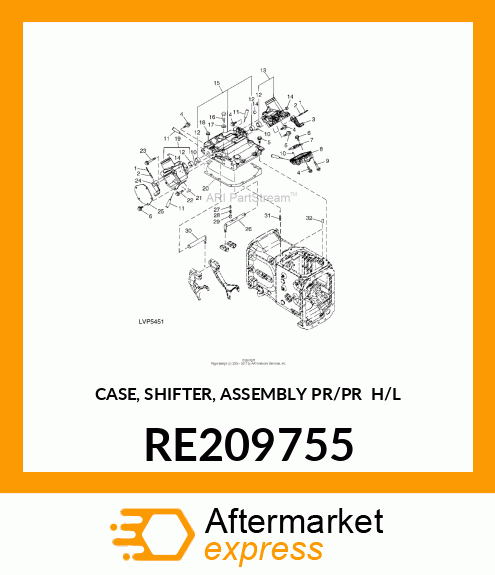 CASE, SHIFTER, ASSEMBLY PR/PR H/L RE209755