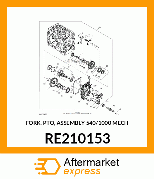 FORK, PTO, ASSEMBLY 540/1000 MECH RE210153