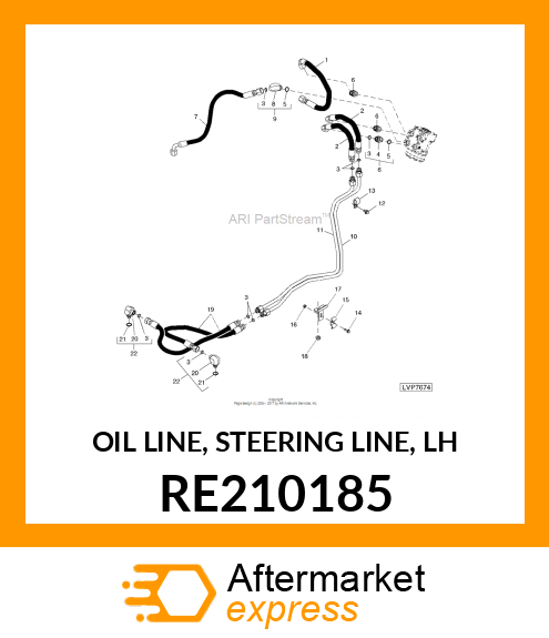 OIL LINE, STEERING LINE, LH RE210185