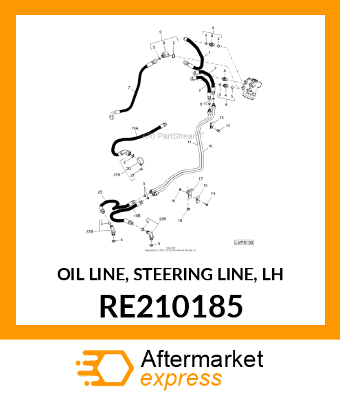 OIL LINE, STEERING LINE, LH RE210185