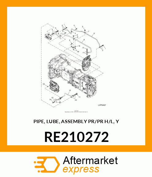 PIPE, LUBE, ASSEMBLY PR/PR H/L, Y RE210272