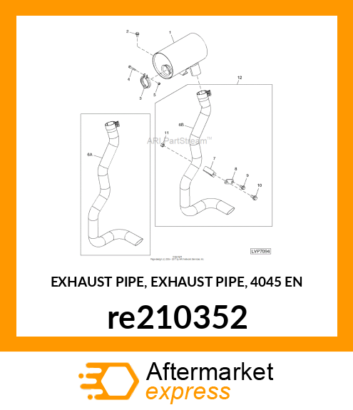 EXHAUST PIPE, EXHAUST PIPE, 4045 EN re210352