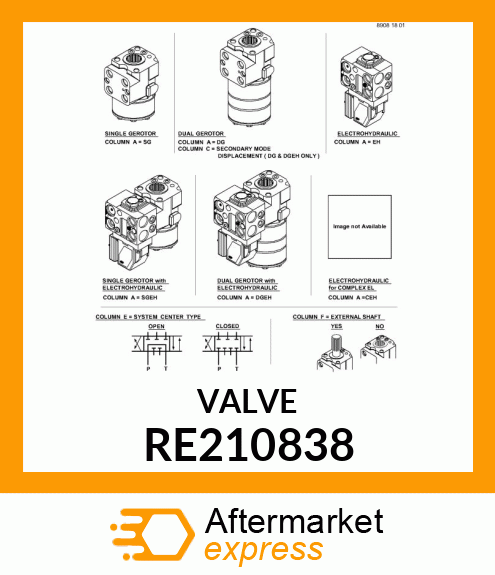 VALVE, 2WD STEERING VALVE RE210838