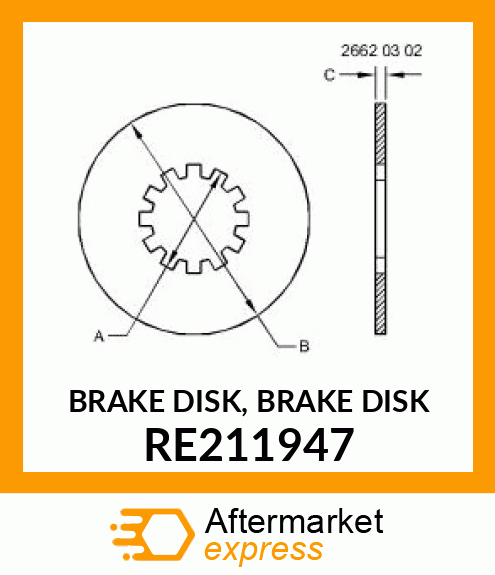 BRAKE DISK, BRAKE DISK RE211947