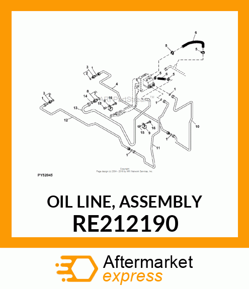 OIL LINE, ASSEMBLY RE212190