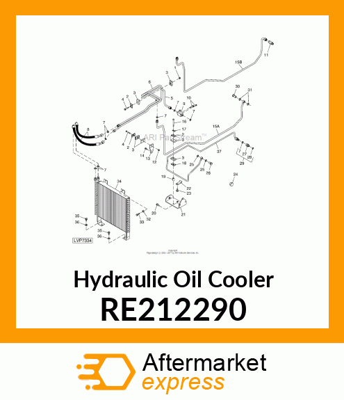 OIL COOLER, OIL COOLER ASSEMBLY RE212290