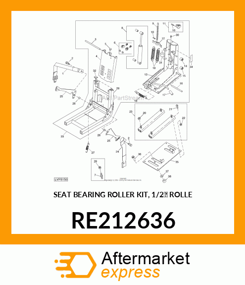 SEAT BEARING ROLLER KIT, 1/2' ROLLE RE212636