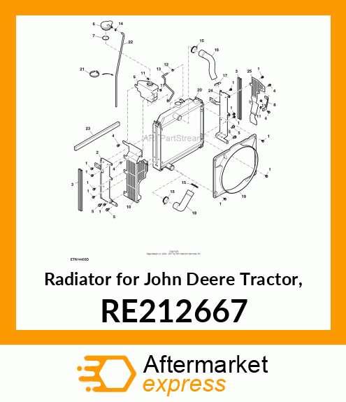 RADIATOR, ALUMINIUM RADIATOR RE212667