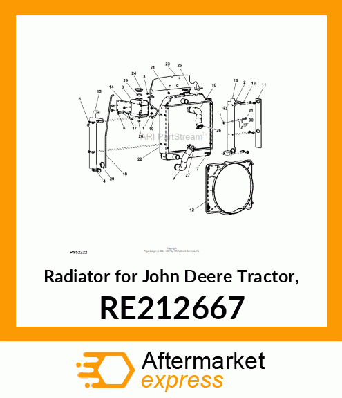 RADIATOR, ALUMINIUM RADIATOR RE212667