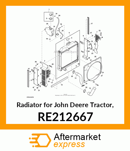 RADIATOR, ALUMINIUM RADIATOR RE212667