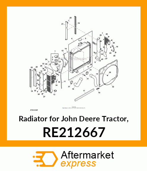 RADIATOR, ALUMINIUM RADIATOR RE212667