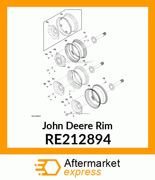 RIM, DWW15X30, W/CLAMPS RE212894