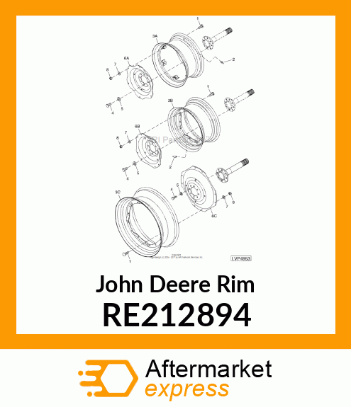 RIM, DWW15X30, W/CLAMPS RE212894