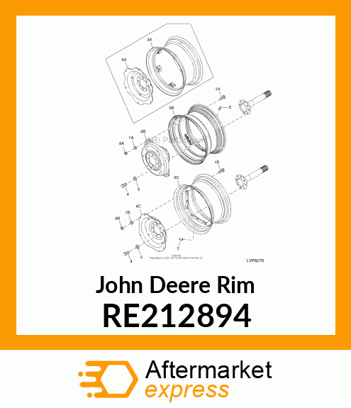 RIM, DWW15X30, W/CLAMPS RE212894