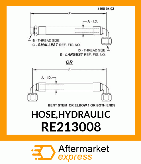 HOSE,HYDRAULIC RE213008