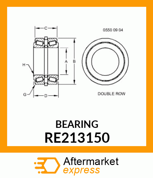 BEARING, TWO ROW, ASSEMBLY RE213150