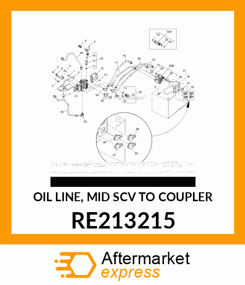 OIL LINE, MID SCV TO COUPLER RE213215