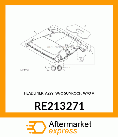 HEADLINER, ASSY, W/O SUNROOF, W/O A RE213271