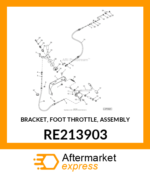 BRACKET, FOOT THROTTLE, ASSEMBLY RE213903