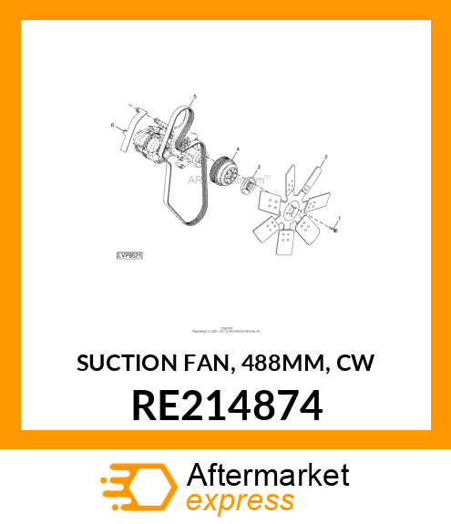 SUCTION FAN, 488MM, CW RE214874