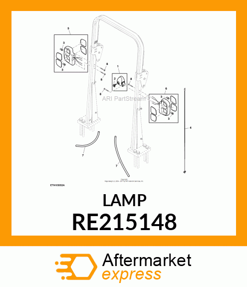 LAMP, WARNING/TAIL, RH RE215148