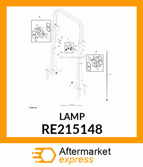 LAMP, WARNING/TAIL, RH RE215148