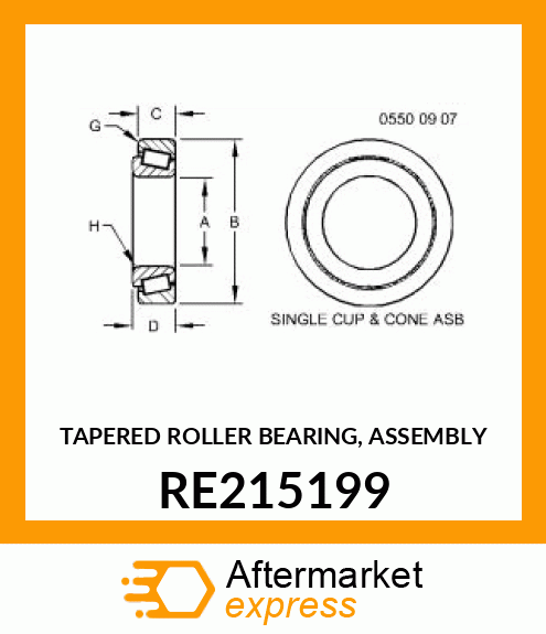 TAPERED ROLLER BEARING, ASSEMBLY RE215199