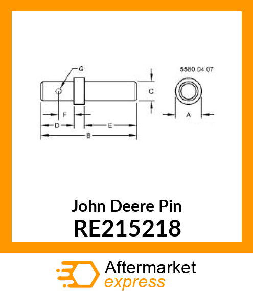 PIN, DRAWBAR, CAT 4 RE215218