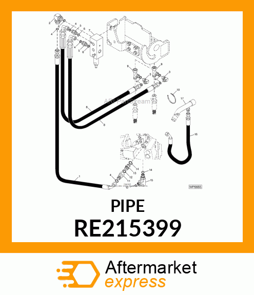 OIL TUBE, OIL FILLER WITH MOTOR CA RE215399