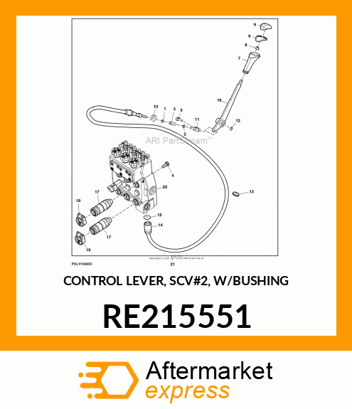 CONTROL LEVER, SCV#2, W/BUSHING RE215551