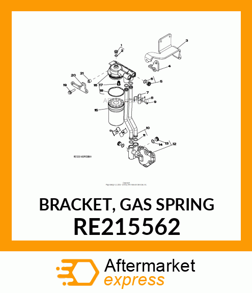 BRACKET, GAS SPRING RE215562