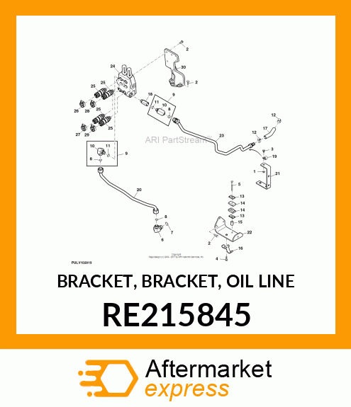 BRACKET, BRACKET, OIL LINE RE215845