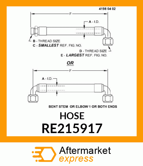 HYDRAULIC HOSE, OIL COOLER S RE215917