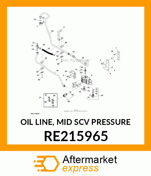 OIL LINE, MID SCV PRESSURE RE215965