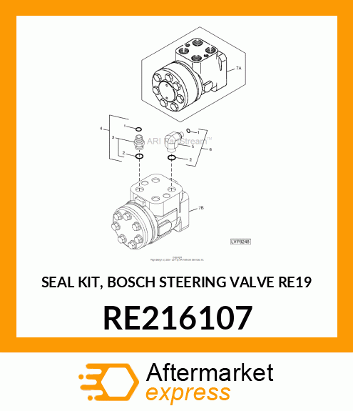 SEAL KIT, BOSCH STEERING VALVE RE19 RE216107