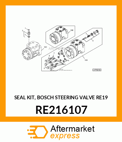 SEAL KIT, BOSCH STEERING VALVE RE19 RE216107