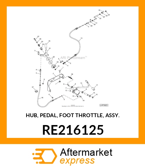 HUB, PEDAL, FOOT THROTTLE, ASSY. RE216125