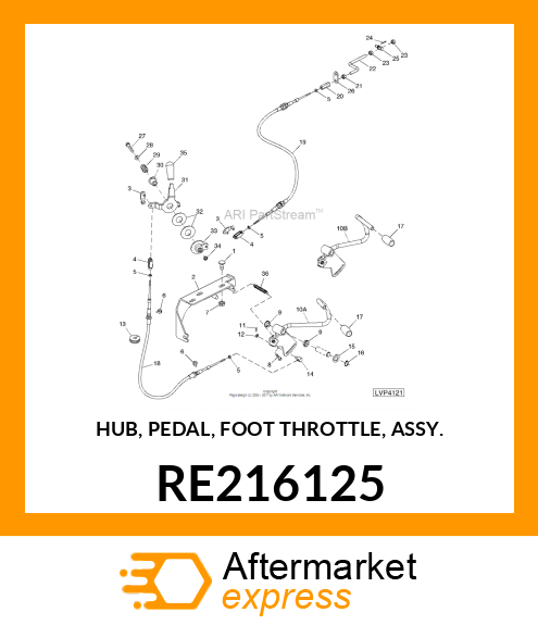 HUB, PEDAL, FOOT THROTTLE, ASSY. RE216125