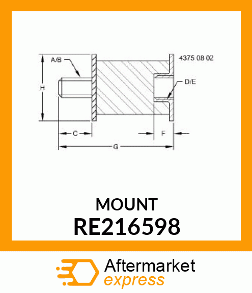 ISOLATOR, SANDWICH MOUNT RE216598