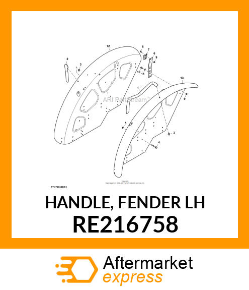 HANDLE, FENDER LH RE216758