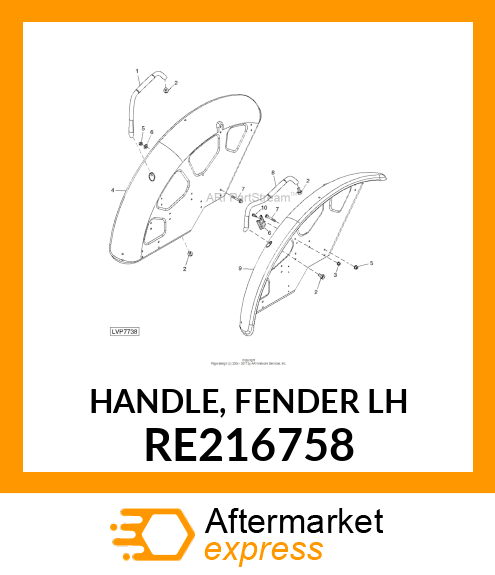 HANDLE, FENDER LH RE216758