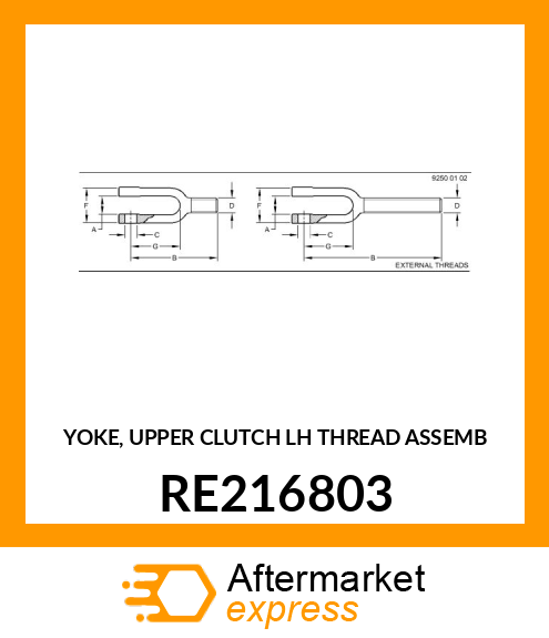 YOKE, UPPER CLUTCH LH THREAD ASSEMB RE216803