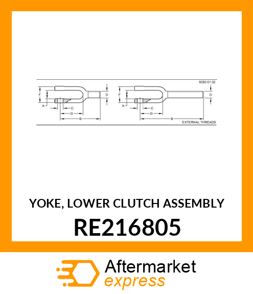 YOKE, LOWER CLUTCH ASSEMBLY RE216805